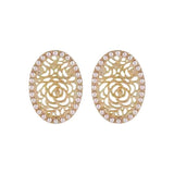Pearl & 18k Gold-Plated Intricate Circle Stud Earrings