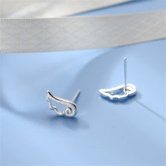 Silver-Plated Wing Stud Earrings