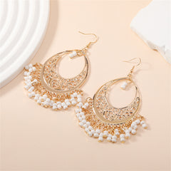 White Turquoise & 18K Gold-Plated Openwork Filigree Drop Earrings