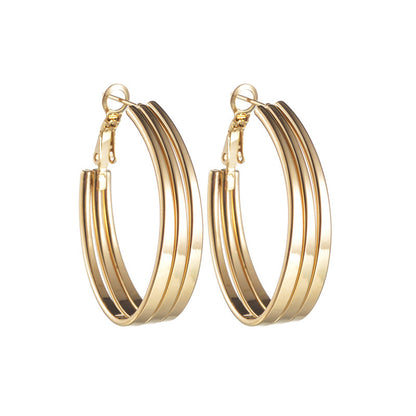 18K Gold-Plated Layered Huggie Earrings