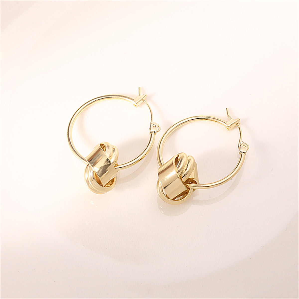 18K Gold-Plated Knot Huggie Earrings