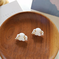 White Acrylic & 18k Gold-Plated Cloud Star Stud Earrings