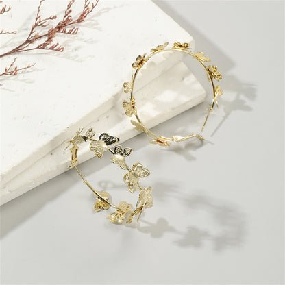 18K Gold-Plated Butterfly Hoop Earrings, vintage-inspired design, styled look