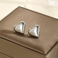 Silver-Plated Heart Stud Earrings