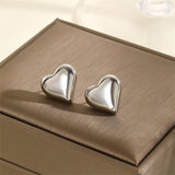 Silver-Plated Heart Stud Earrings