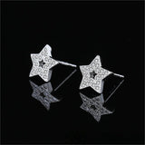 Cubic Zirconia & Silver-Plated Star Stud Earrings