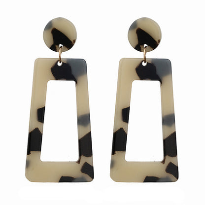 Khaki Abstract Ladder Drop Earrings, drop earrings for women, vintage-inspired design, side view