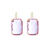 Purple Crystal & 18k Gold-Plated Radiant-Cut Drop Earrings