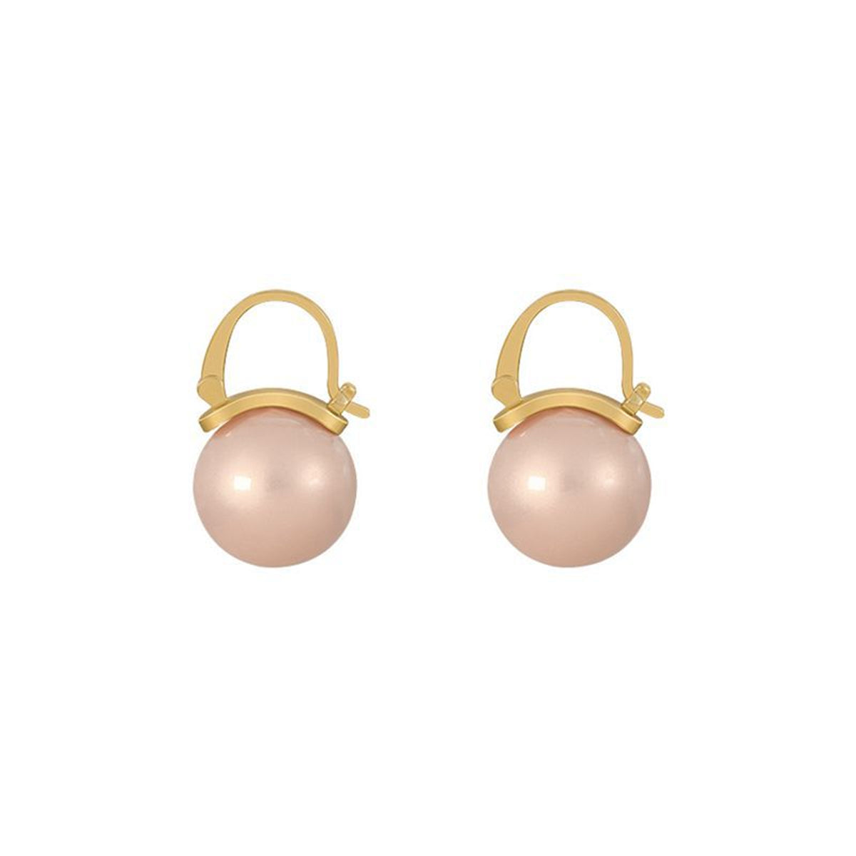 Champagne Pearl & 18K Gold-Plated Huggie Earrings