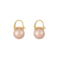 Champagne Pearl & 18k Gold-Plated Huggie Earrings