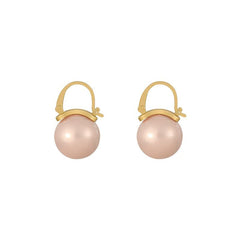 Champagne Pearl & 18K Gold-Plated Huggie Earrings
