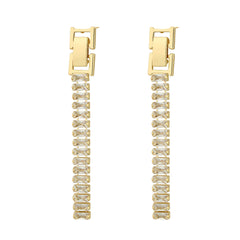 Crystal & 18K Gold-Plated Belt Drop Earrings