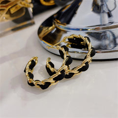 Velvet & 18K Gold-Plated Twisted Hoop Earrings