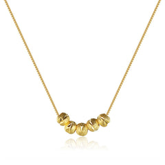 Elegant 18K gold-plated bead necklace featuring four stylish balls, perfect for adding a touch of luxury to any outfit.