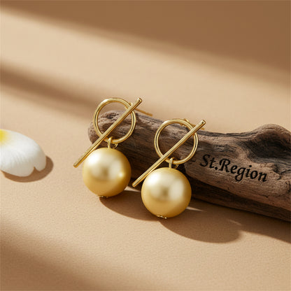 18K Gold-Plated Ball Drop Earrings - Street Region
