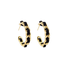 Velvet & 18K Gold-Plated Twisted Hoop Earrings
