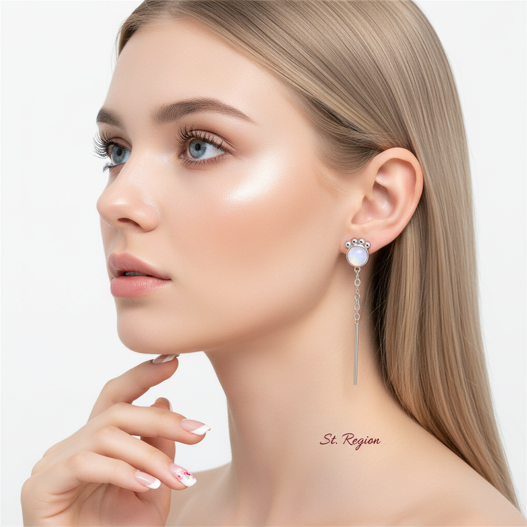 White Cat Eye & Silver-Plated Kitty Mismatching Drop Earrings - Street Region