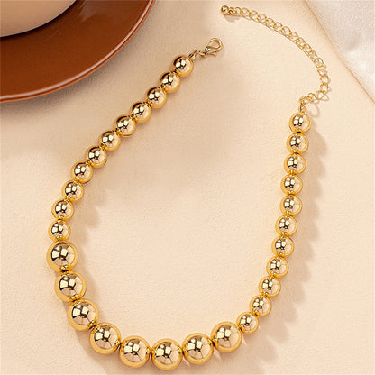 18K Gold-Plated Bead Statement Necklace, gold pendant necklace for women, botanical inspired, lifestyle look