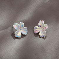 Pink Multicolor Acrylic Flower Stud Earrings