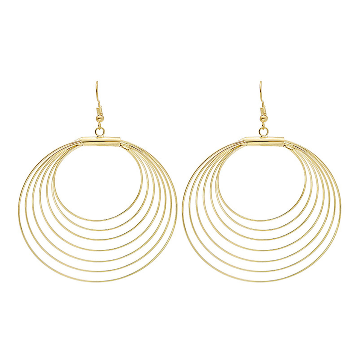 18K Gold-Plated Layered Hoop Drop Earring, gold drop earrings for women, dainty minimalist design, styled look