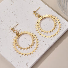 18K Gold-Plated Gear Drop Earring