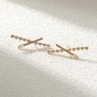 Cubic Zirconia & 18k Gold-Plated X Stud Earrings