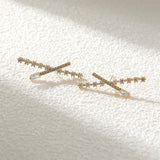 Cubic Zirconia & 18k Gold-Plated X Stud Earrings