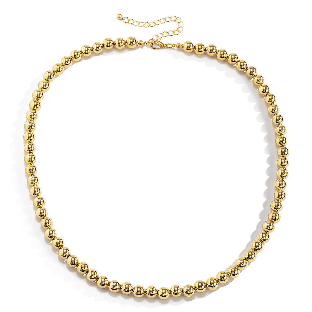 18K Gold-Plated Bead Chain Necklace, gold pendant necklace for women, elegant gift for her, styled look