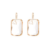 Pink Crystal & 18k Gold-Plated Rectangle Huggie Earrings