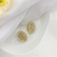 Pearl & 18k Gold-Plated Intricate Circle Stud Earrings