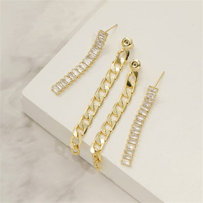 Crystal and 18K Gold-Plated Wheat Chain Ear Jackets, gold drop earrings for women, vintage-inspired design, styled look