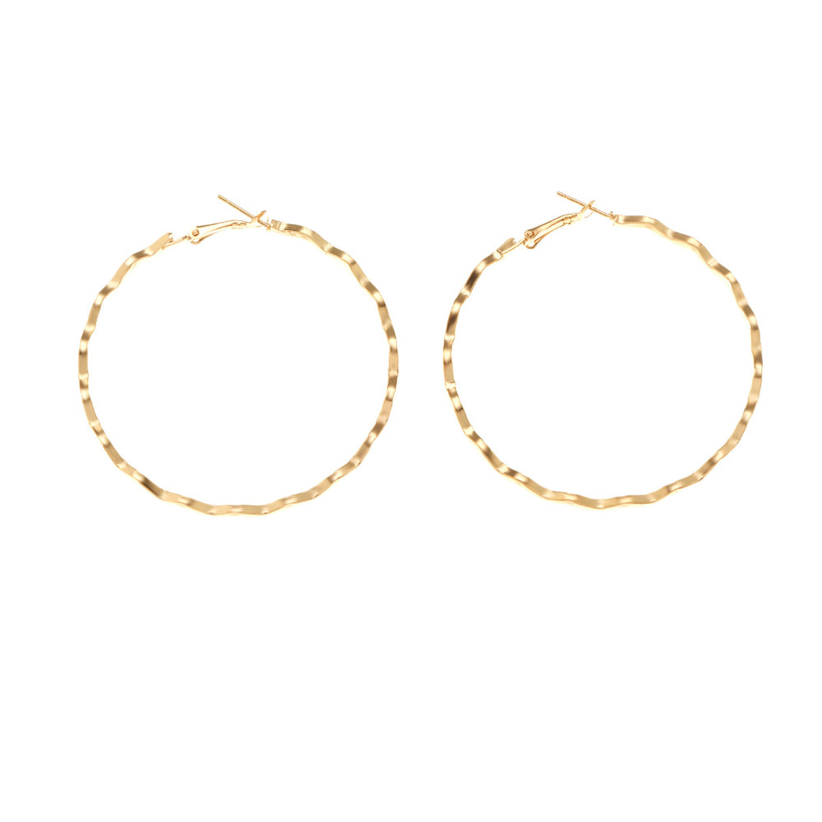 18K Gold-Plated Wavy Hoop Earrings, dainty minimalist design, styled look