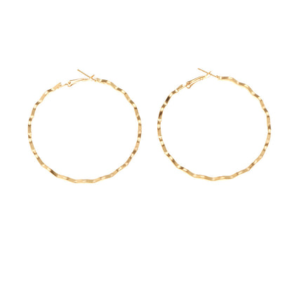 18K Gold-Plated Wavy Hoop Earrings, dainty minimalist design, styled look