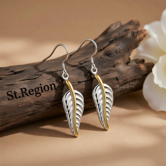 Silver-Plated & 18K Gold-Plated Wing Drop Earrings