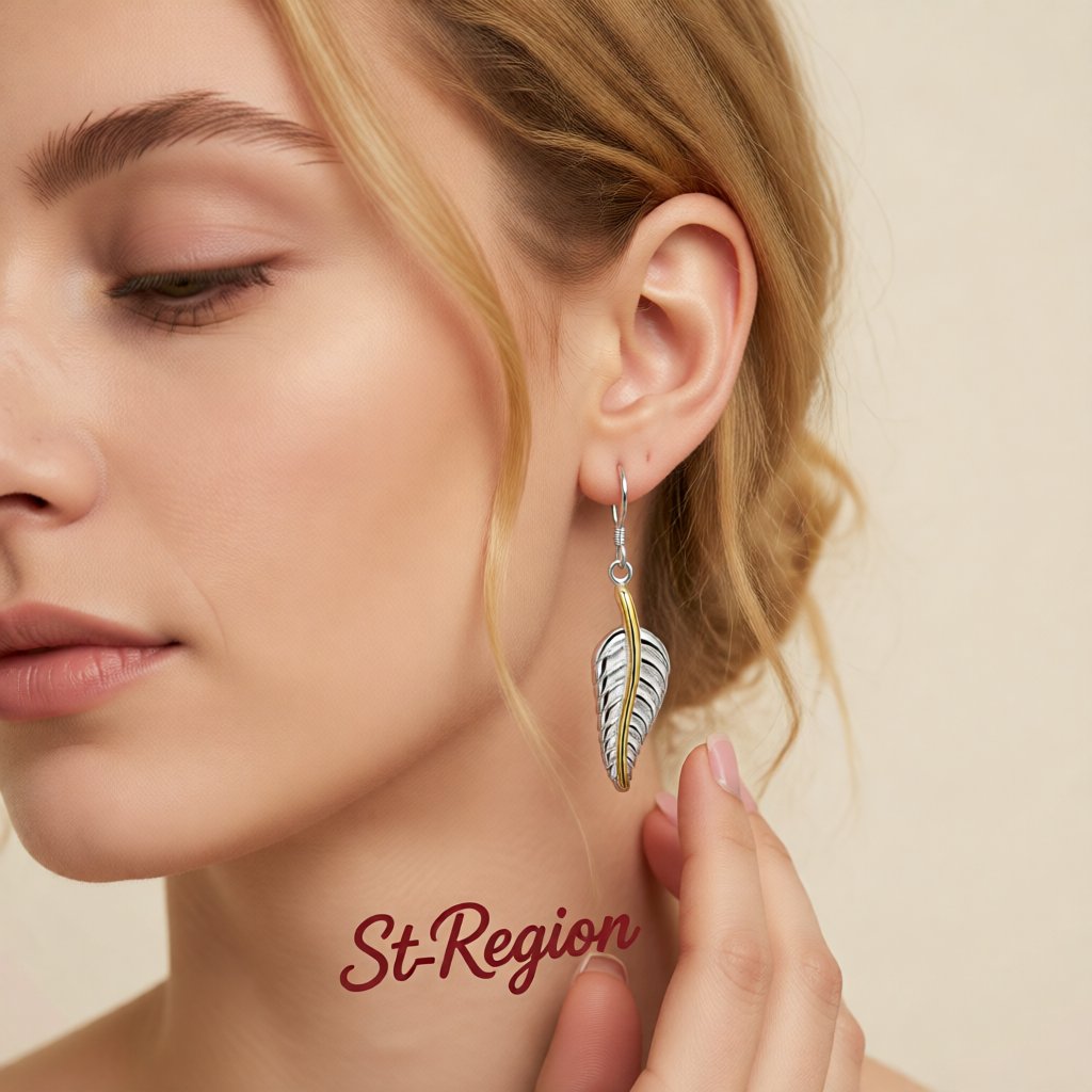 Silver-Plated & 18K Gold-Plated Wing Drop Earrings