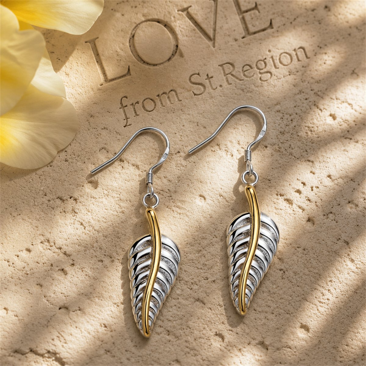 Silver-Plated & 18K Gold-Plated Wing Drop Earrings
