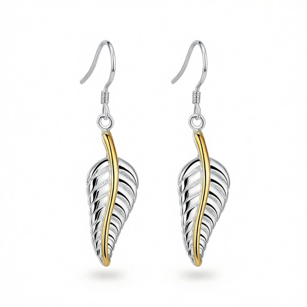 Silver-Plated & 18K Gold-Plated Wing Drop Earrings