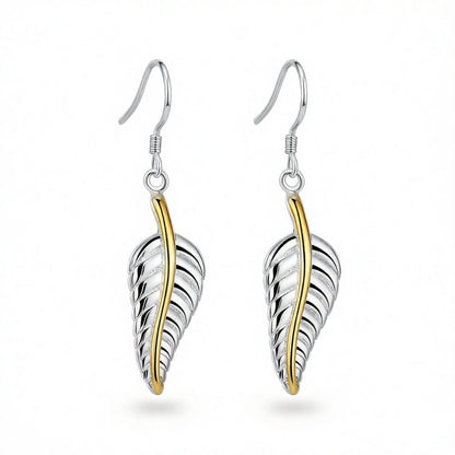 Silver-Plated & 18K Gold-Plated Wing Drop Earrings
