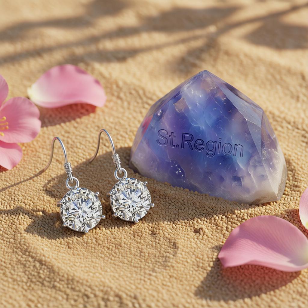 Cubic Zirconia and Silver-Plated Drop Earring, silver drop earrings for women, elegant gift for her, detail close-up