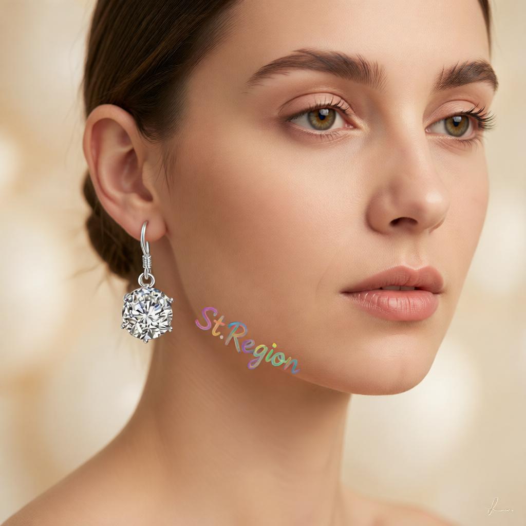Cubic Zirconia and Silver-Plated Drop Earring, silver drop earrings for women, elegant gift for her, styled look