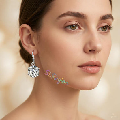 Cubic Zirconia and Silver-Plated Drop Earring, silver drop earrings for women, elegant gift for her, styled look