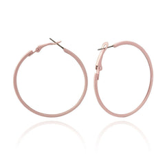 Pink Enamel & Silver-Plated Hoop Earrings