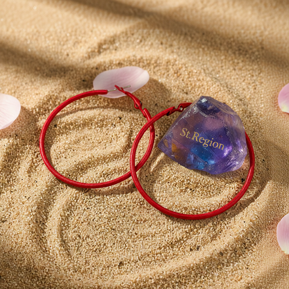 Red Enamel & Silver-Plated Hoop Earrings