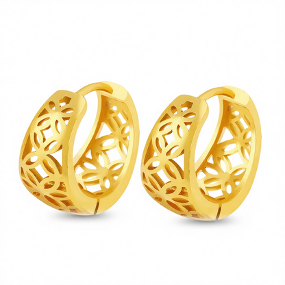 18K Gold-Plated Openwork Huggie Earrings