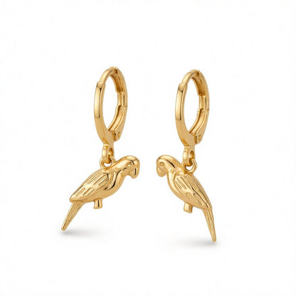 18K Gold-Plated Bird Huggie Earrings