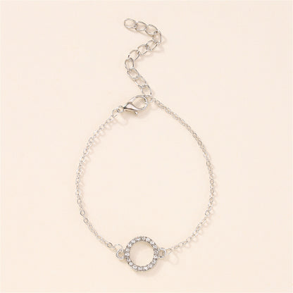 Cubic Zirconia and Silver-Plated Circle Charm Bracelet, silver bracelet for women, everyday style, lifestyle look