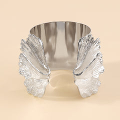 Silver-Plated Ginkgo Leaves Cuff