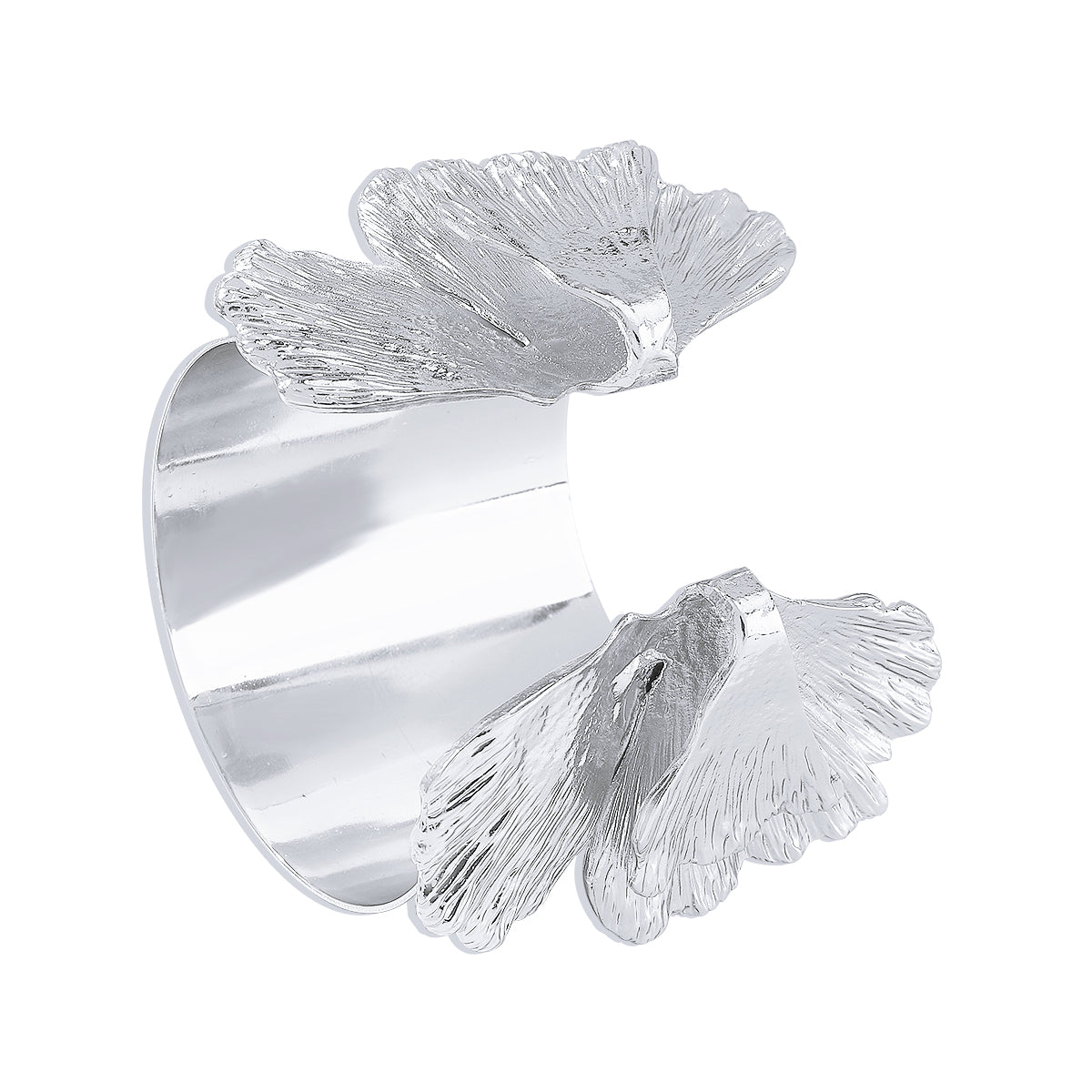 Silver-Plated Ginkgo Leaves Cuff