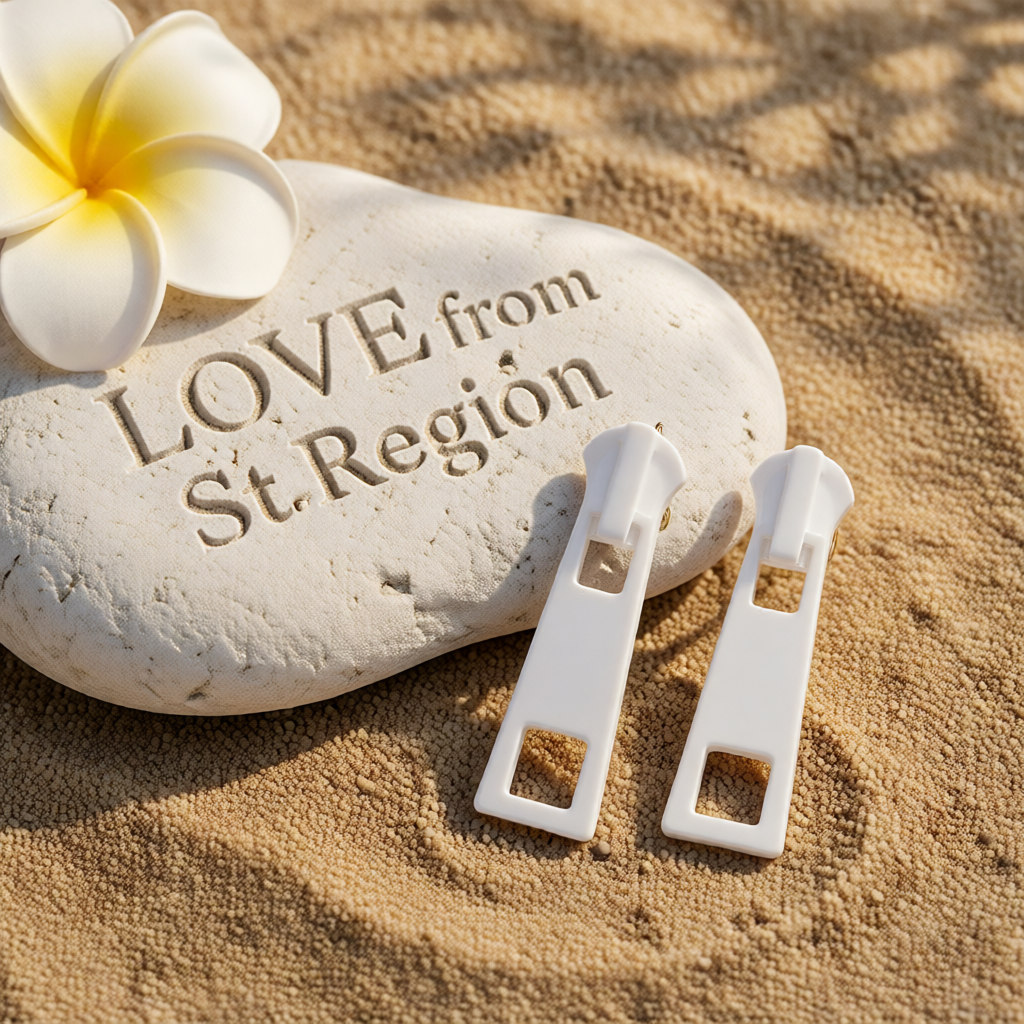 White Enamel & Silver-Plated Zip Drop Earrings