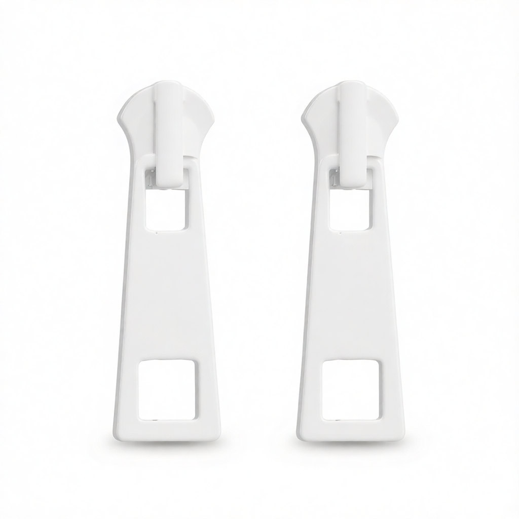 White Enamel & Silver-Plated Zip Drop Earrings